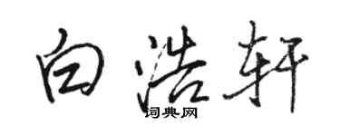 骆恒光白浩轩行书个性签名怎么写