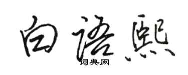 骆恒光白语熙行书个性签名怎么写