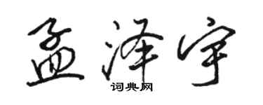 骆恒光孟泽宇行书个性签名怎么写