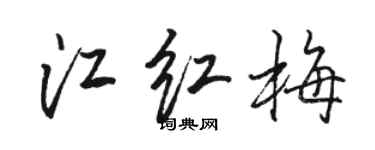 骆恒光江红梅行书个性签名怎么写
