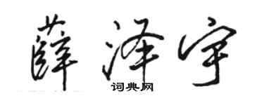 骆恒光薛泽宇行书个性签名怎么写