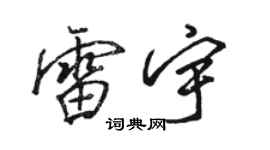 骆恒光雷宇行书个性签名怎么写