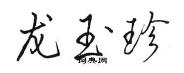 骆恒光龙玉珍行书个性签名怎么写