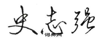骆恒光史志强行书个性签名怎么写