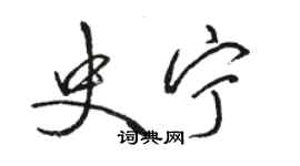 骆恒光史宁行书个性签名怎么写