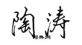 骆恒光陶涛行书个性签名怎么写