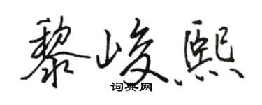 骆恒光黎峻熙行书个性签名怎么写