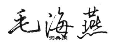 骆恒光毛海燕行书个性签名怎么写