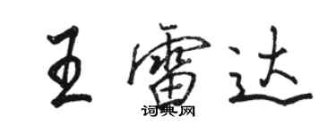 骆恒光王雷达行书个性签名怎么写