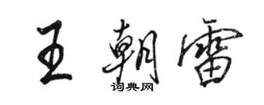 骆恒光王朝雷行书个性签名怎么写