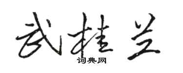 骆恒光武桂兰行书个性签名怎么写