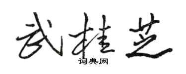 骆恒光武桂芝行书个性签名怎么写