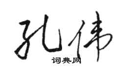 骆恒光孔伟行书个性签名怎么写