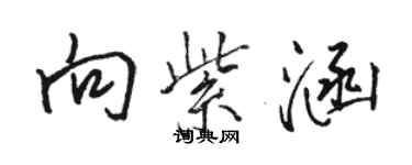 骆恒光向紫涵行书个性签名怎么写