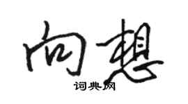 骆恒光向想行书个性签名怎么写