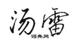 骆恒光汤雷行书个性签名怎么写