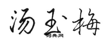 骆恒光汤玉梅行书个性签名怎么写