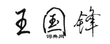 骆恒光王国锋行书个性签名怎么写