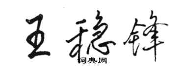 骆恒光王稳锋行书个性签名怎么写