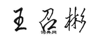 骆恒光王召彬行书个性签名怎么写