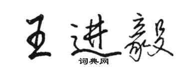 骆恒光王进毅行书个性签名怎么写