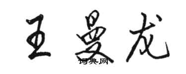 骆恒光王曼龙行书个性签名怎么写