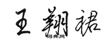 骆恒光王翔裙行书个性签名怎么写