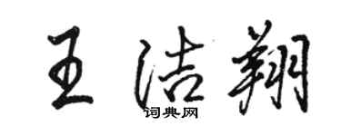 骆恒光王洁翔行书个性签名怎么写
