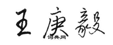 骆恒光王庚毅行书个性签名怎么写