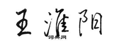 骆恒光王淮阳行书个性签名怎么写