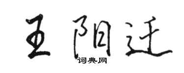 骆恒光王阳迁行书个性签名怎么写