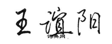 骆恒光王谊阳行书个性签名怎么写