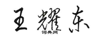 骆恒光王耀东行书个性签名怎么写