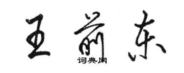 骆恒光王前东行书个性签名怎么写