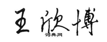 骆恒光王欣博行书个性签名怎么写