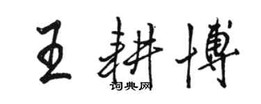 骆恒光王耕博行书个性签名怎么写