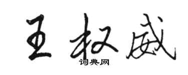 骆恒光王权威行书个性签名怎么写