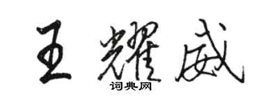 骆恒光王耀威行书个性签名怎么写