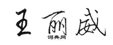 骆恒光王丽威行书个性签名怎么写