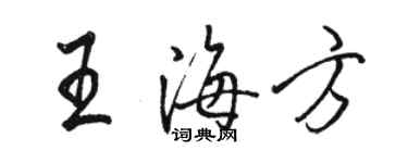 骆恒光王海方行书个性签名怎么写