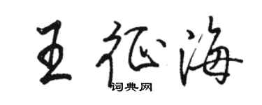 骆恒光王征海行书个性签名怎么写