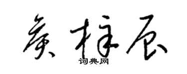 梁锦英侯梓辰草书个性签名怎么写