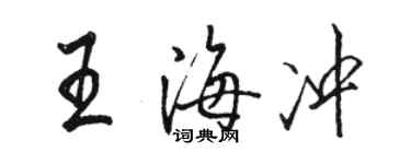 骆恒光王海冲行书个性签名怎么写