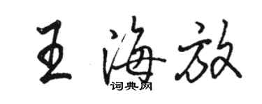 骆恒光王海放行书个性签名怎么写