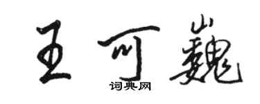 骆恒光王可巍行书个性签名怎么写