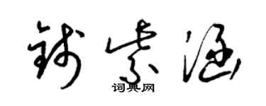 梁锦英钱紫涵草书个性签名怎么写