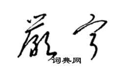 梁锦英严宁草书个性签名怎么写