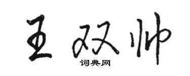 骆恒光王双帅行书个性签名怎么写