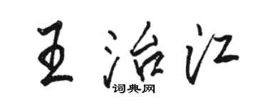 骆恒光王治江行书个性签名怎么写