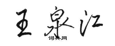 骆恒光王泉江行书个性签名怎么写